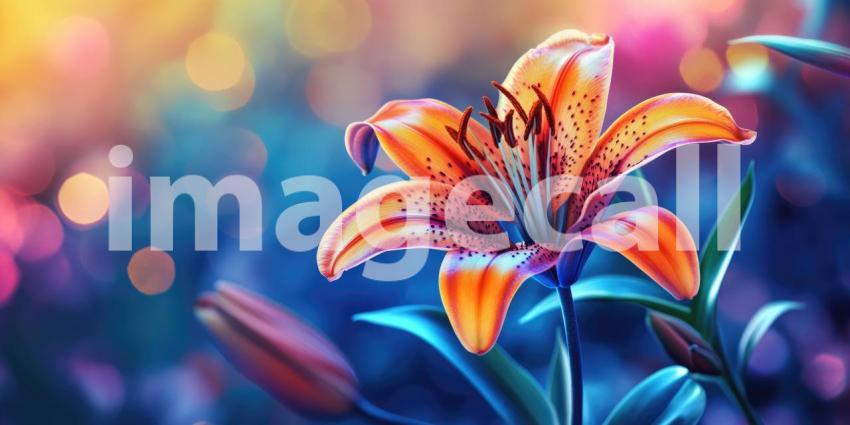 Spotted Tiger Lily in Dreamy Light, Vibrant Petals and Bokeh, Floral Beauty, Nature's Art, Close-up Flower Portrait.
