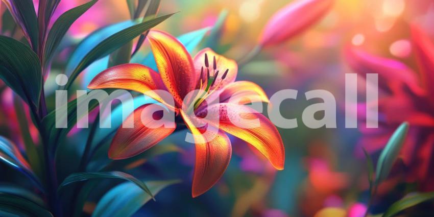 Spotted Tiger Lily in Dreamy Light, Vibrant Petals and Bokeh, Floral Beauty, Nature's Art, Close-up Flower Portrait.