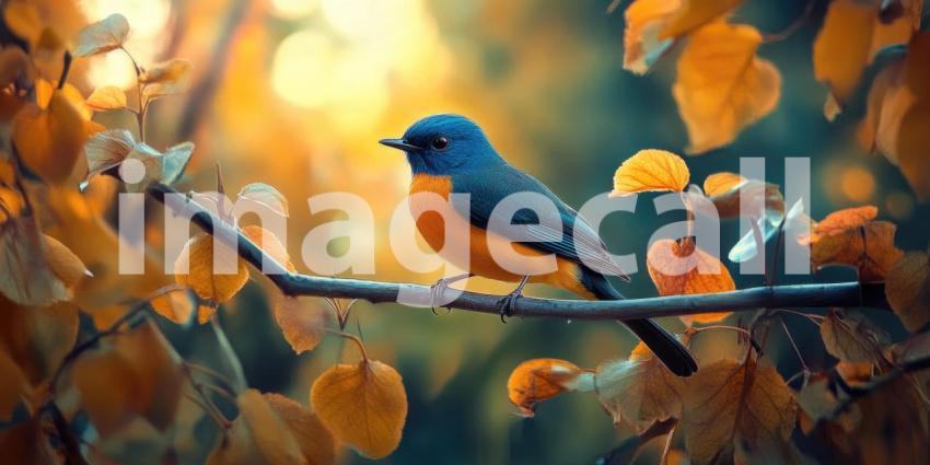 European Bee-eater Basking in Autumn Sunlight