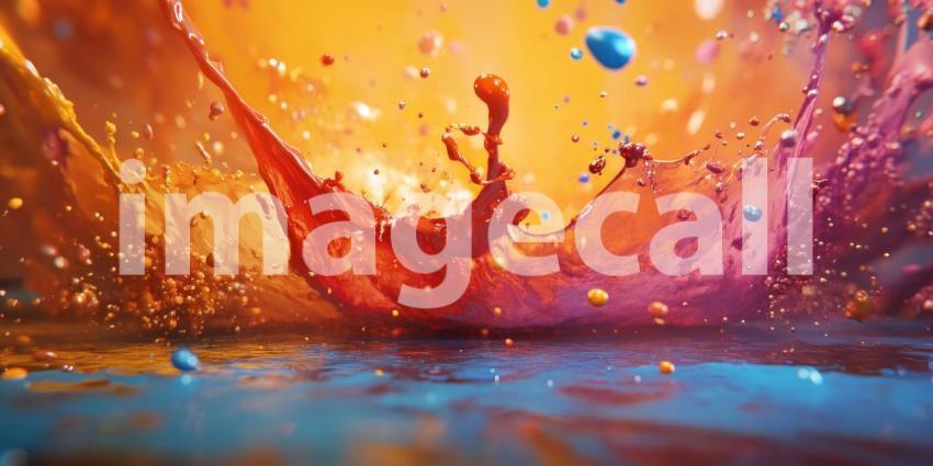 Vibrant Paint Splash, Liquid Color Burst, Dynamic Motion, Artistic Fluidity, Macro Photography, Colorful Explosion, Creative Energy, Vivid Hues, Abstract Art