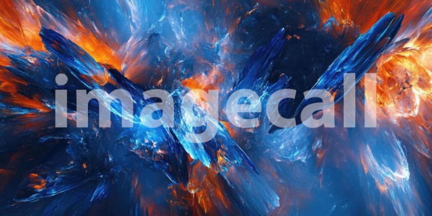 Abstract Swirl of Blue and Orange, Dynamic Texture, Contrasting Colors, Artistic Background, Fluid Motion, Vibrant Design, Modern Art, Digital Painting