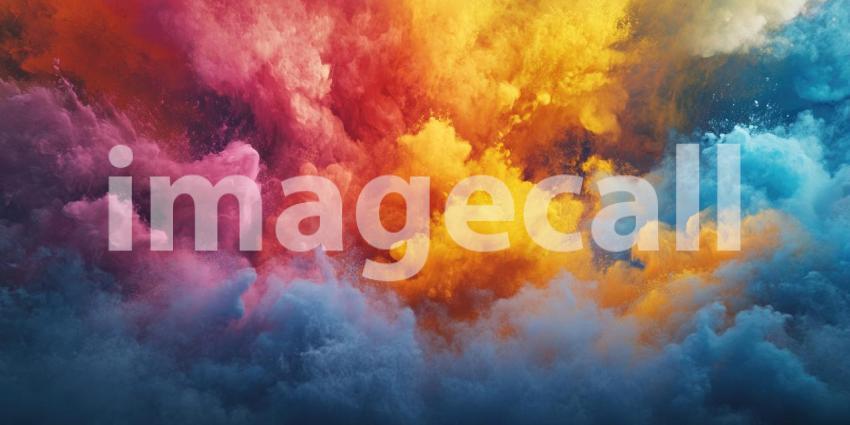 Explosion of Color, Abstract Dust Clouds, Vibrant Hues, Dynamic Texture, Artistic Background, Powder Paint, Holi Festival, Colorful Motion, Creative Design