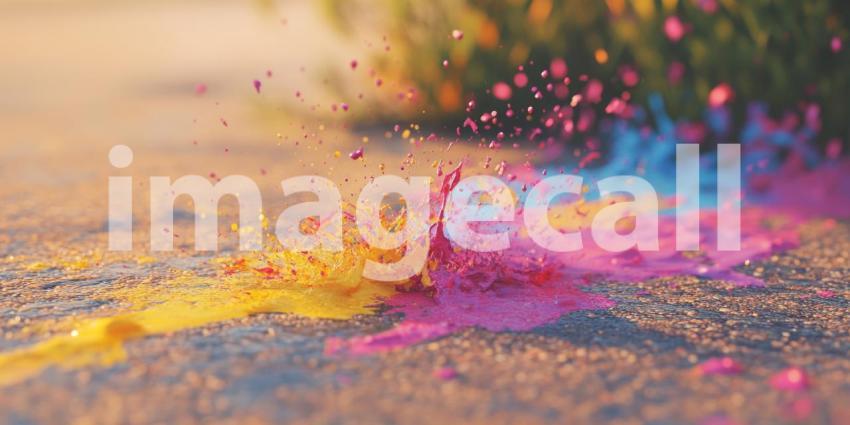 Vibrant Paint Splash, Liquid Color Burst, Abstract Art, Dynamic Motion, Texture and Light, Colorful Explosion, Artistic Fluidity, Macro Photography