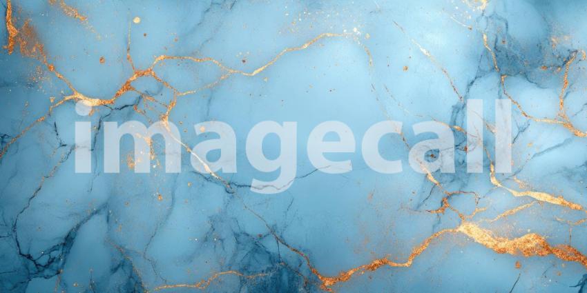 Abstract Blue and Gold Marble Texture with Swirling Veins and Metallic Accents for Luxury, Elegant, and High-End Designs
