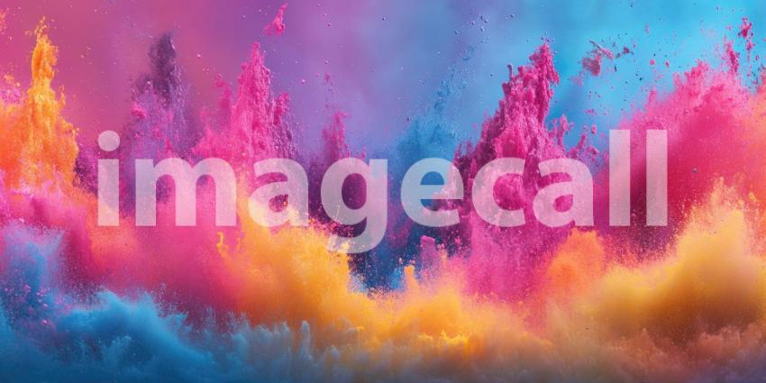 Vibrant Paint Splash, Liquid Color Burst, Abstract Art, Dynamic Motion, Texture and Light, Colorful Explosion, Artistic Fluidity, Macro Photography