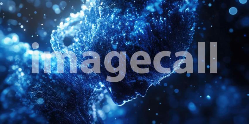 Abstract Fluid Art with Swirling White and Blue Hues, Creating a Dreamy and Ethereal Texture for Modern, Artistic, and Creative Designs