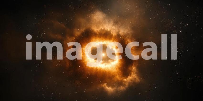 Nebula's Cosmic Glow, Star Birth Amidst Dusty Clouds