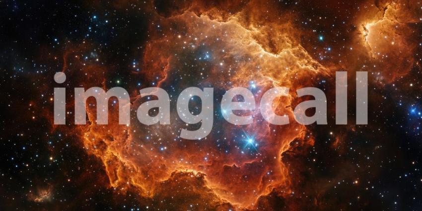 The Tadpole Nebula's Glowing Embrace in the Milky Way Galaxy, a Cosmic Tapestry of Stars and Nebulosity