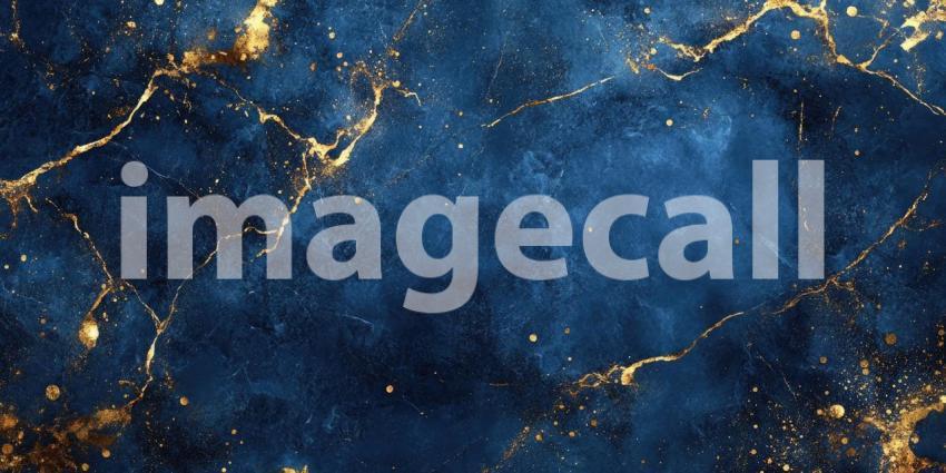 Abstract Blue and Gold Marble Texture with Swirling Veins and Metallic Accents for Luxury, Elegant, and High-End Designs