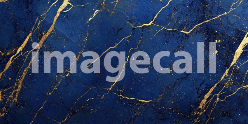 Abstract Blue and Gold Marble Texture with Swirling Veins and Metallic Accents for Luxury, Elegant, and High-End Designs
