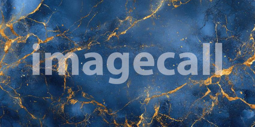 Abstract Blue and Gold Marble Texture with Swirling Veins and Metallic Accents for Luxury, Elegant, and High-End Designs