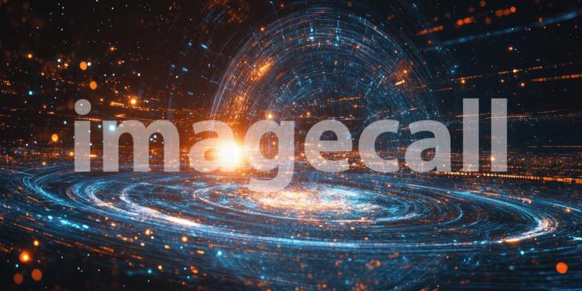 Spiral Galaxy with Bright Core and Swirling Arms in Deep Space