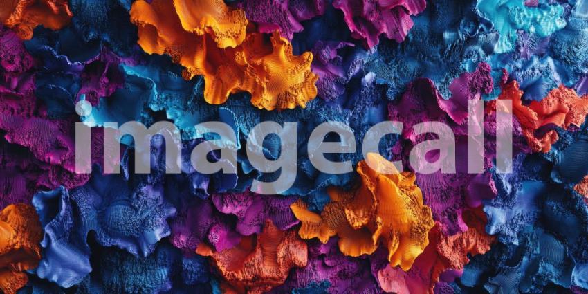 Abstract Wavy Lines with Vibrant Colors, Textured Background in Orange, Pink, Blue, and Purple Tones