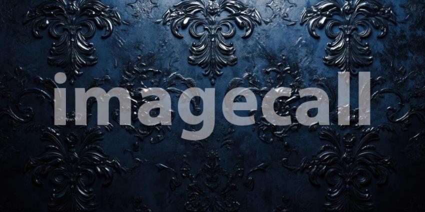 Ornate Gold Floral Design on Dark Textured Background, Vintage Luxury Pattern