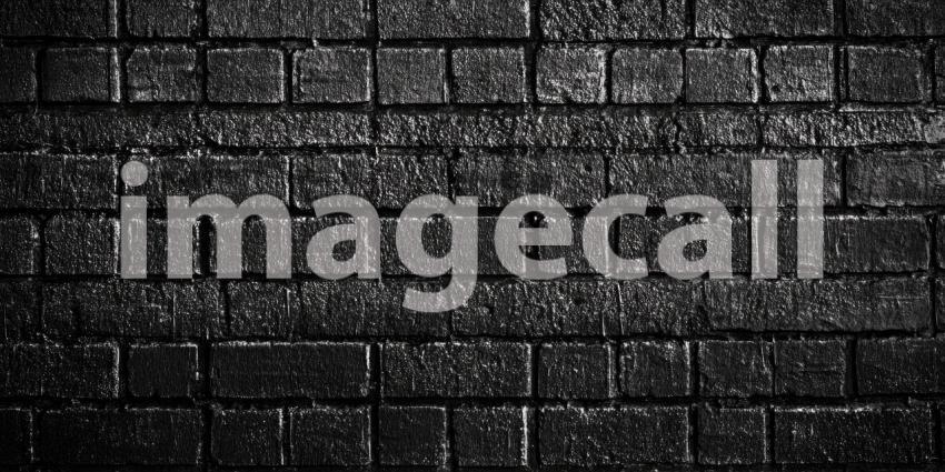 Dark Gray Brick Wall with Rough Texture, Rustic Stone Background