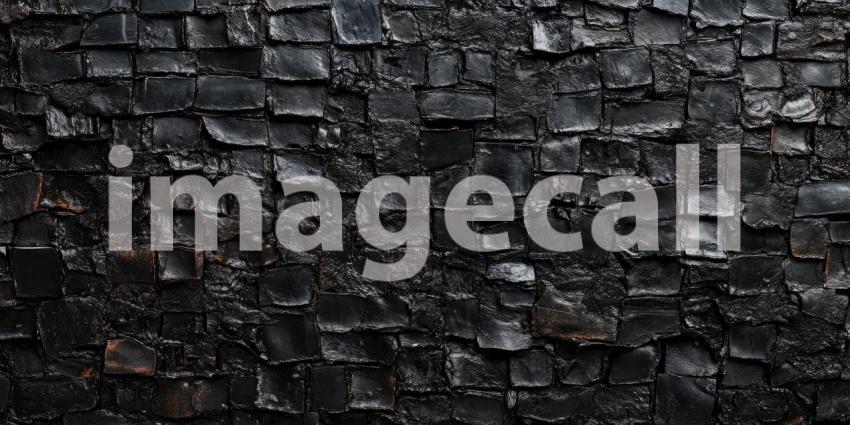 Dark Gray Brick Wall with Rough Texture, Rustic Stone Background