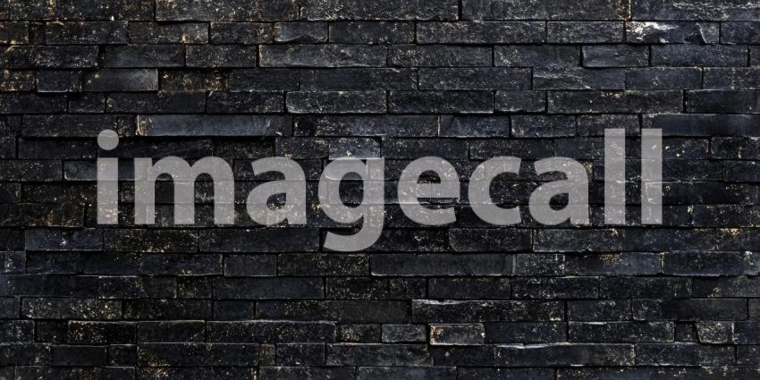 Dark Gray Brick Wall with Rough Texture, Rustic Stone Background