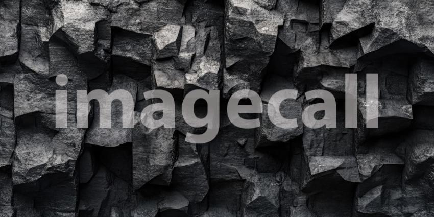 Dark Gray Brick Wall with Rough Texture, Rustic Stone Background