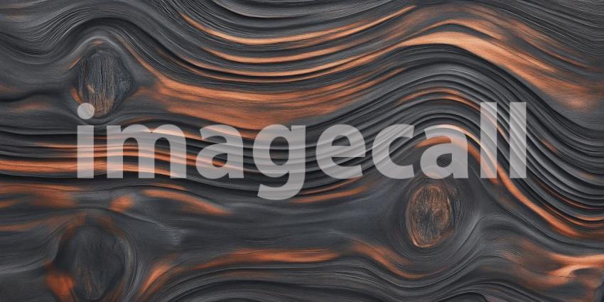 Dark Wood Grain Texture with Swirls and Knots, Rich Natural Pattern