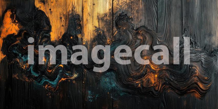 Dark Wood Grain Texture with Swirls and Knots, Rich Natural Pattern