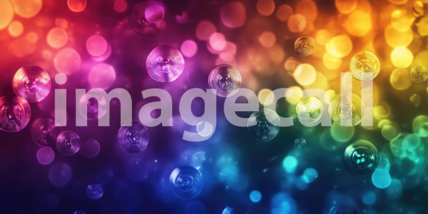 Transparent Bubbles Reflecting Colorful Lights and Bokeh, Abstract Macro Photography