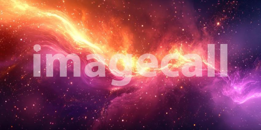 Glowing Nebula with Vibrant Colors and Stars in Deep Space, Cosmic Abstract Background