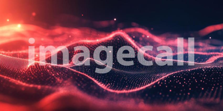 Abstract Red and Orange Lines Flowing in a Dynamic Wave Pattern, Digital Art Background