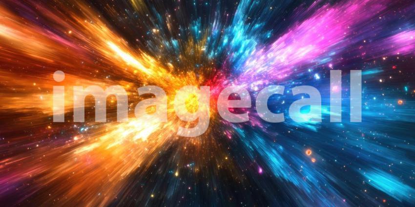 Vibrant Nebula with Orange and Purple Hues, Starry Space Background