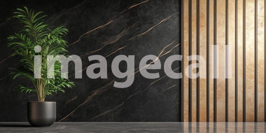 Abstract Wavy Lines in Black, Gold, and Gray, Elegant Marble-like Texture