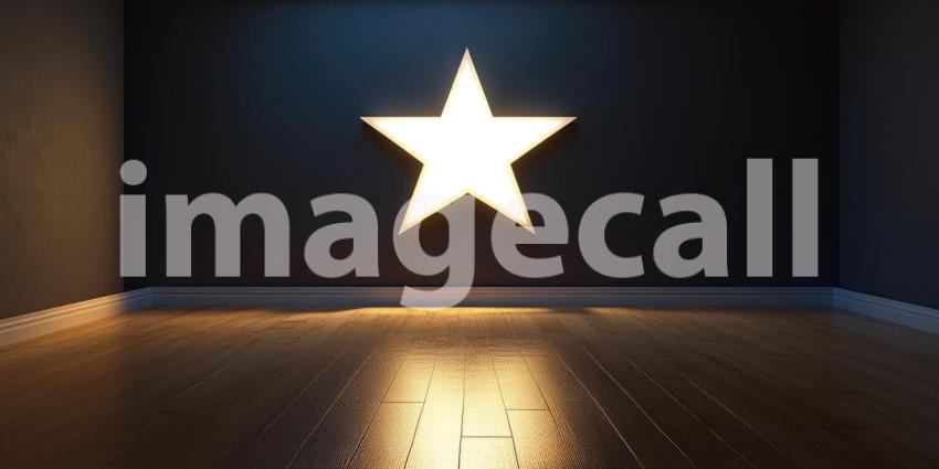 Modern Empty Room with Ambient Lighting, Dark Walls, and Recessed Ceiling Lights