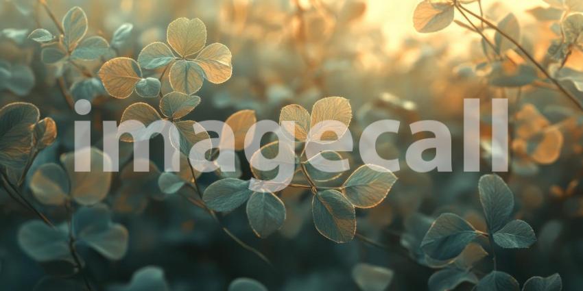 Dreamy Close-Up of Lucky Four-Leaf Clovers in Ethereal Light