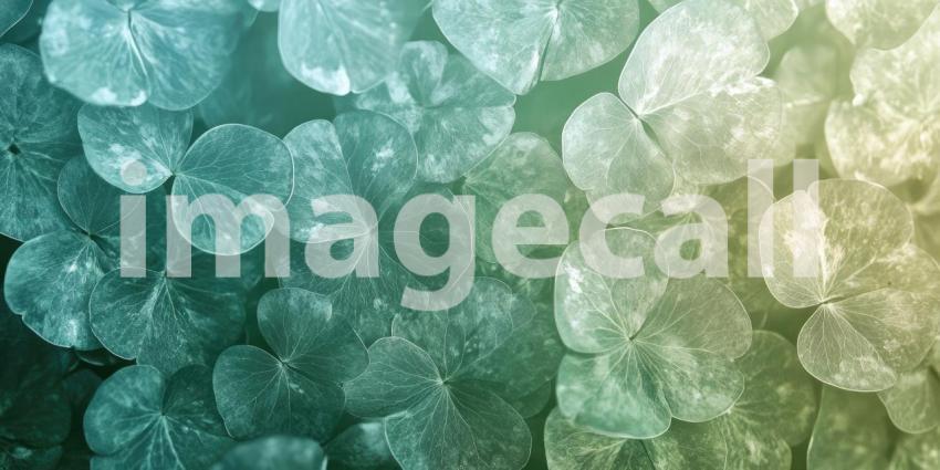 Dreamy Close-Up of Lucky Four-Leaf Clovers in Ethereal Light