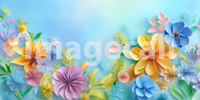 Abundant Paper Flowers in Pastel Hues Create a Textured Floral Tapestry