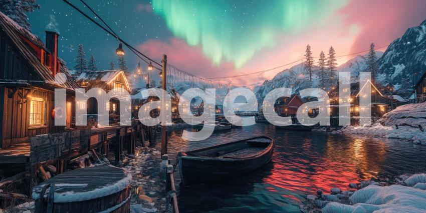 Lofoten's Coastal Charm: Red Cabins and Mountain Majesty