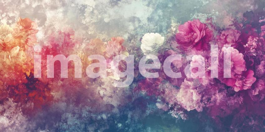 Vibrant Floral Painting with Bold Brushstrokes and Rich Colors