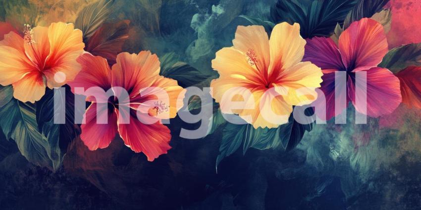 Vibrant Floral Painting with Bold Brushstrokes and Rich Colors