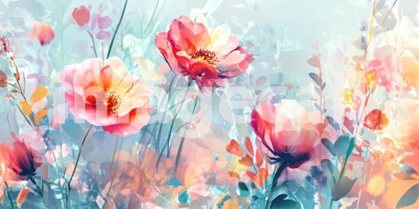 Vibrant Floral Painting with Bold Brushstrokes and Rich Colors