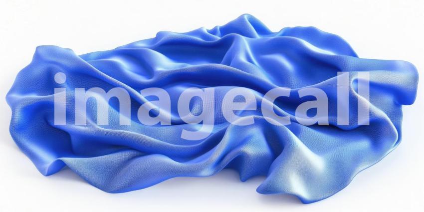 Floating Blue Fabric Against a Light Blue Background