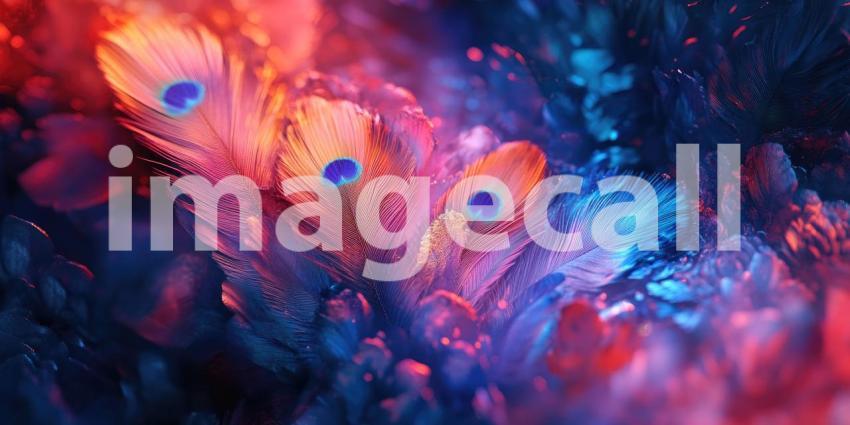 Rainbow Feathers Close-Up, Vibrant Plumage, Detailed Texture, Colorful Bird Wings, Macro Photography, Nature's Palette, Artistic Feathers, Feathered Beauty