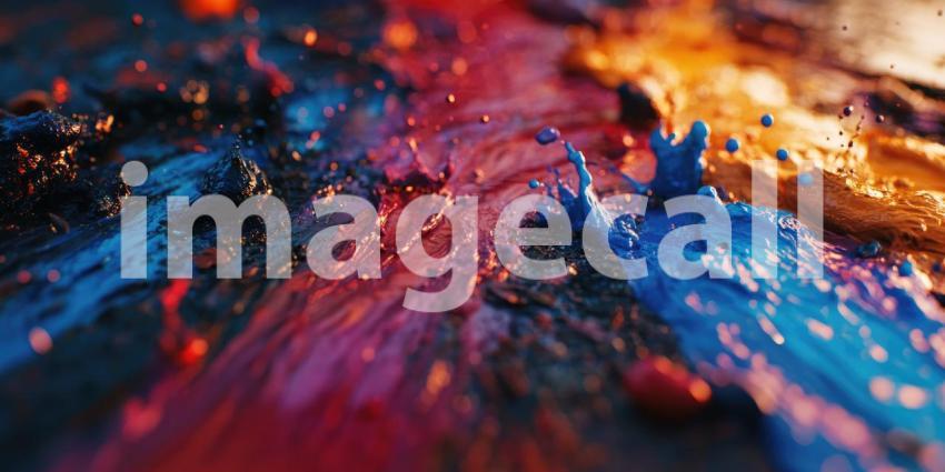 Vibrant Paint Splash, Liquid Color Burst, Abstract Art, Dynamic Motion, Texture and Light, Colorful Explosion, Artistic Fluidity, Macro Photography