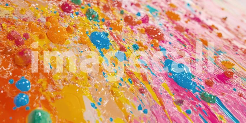 Vibrant Paint Splash, Liquid Color Burst, Abstract Art, Dynamic Motion, Texture and Light, Colorful Explosion, Artistic Fluidity, Macro Photography