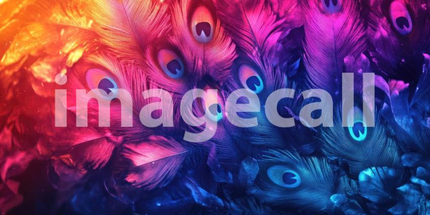 Rainbow Feathers Close-Up, Vibrant Plumage, Detailed Texture, Colorful Bird Wings, Macro Photography, Nature's Palette, Artistic Feathers, Feathered Beauty