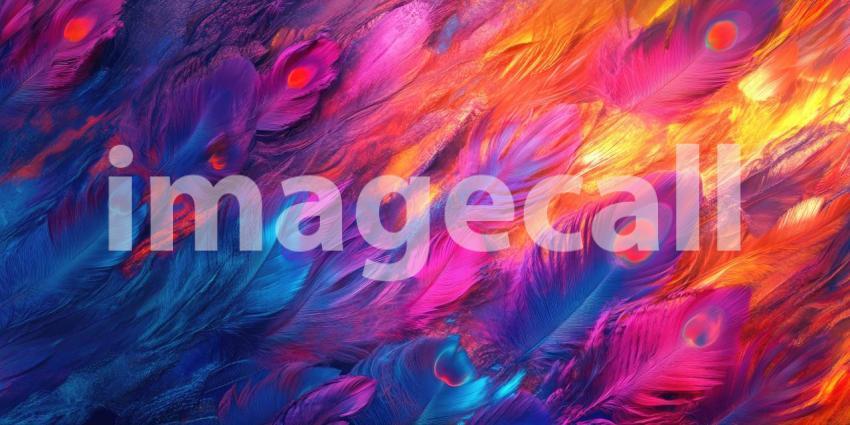 Rainbow Feathers Close-Up, Vibrant Plumage, Detailed Texture, Colorful Bird Wings, Macro Photography, Nature's Palette, Artistic Feathers, Feathered Beauty