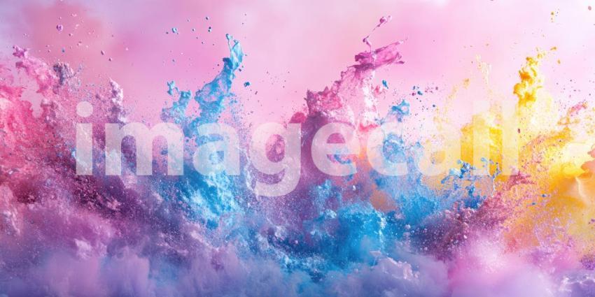 Vibrant Paint Splash, Liquid Color Burst, Abstract Art, Dynamic Motion, Texture and Light, Colorful Explosion, Artistic Fluidity, Macro Photography