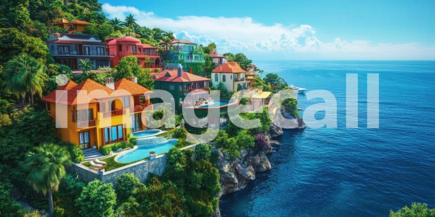 Portofino's Colorful Charm: Coastal Village with Vibrant Buildings