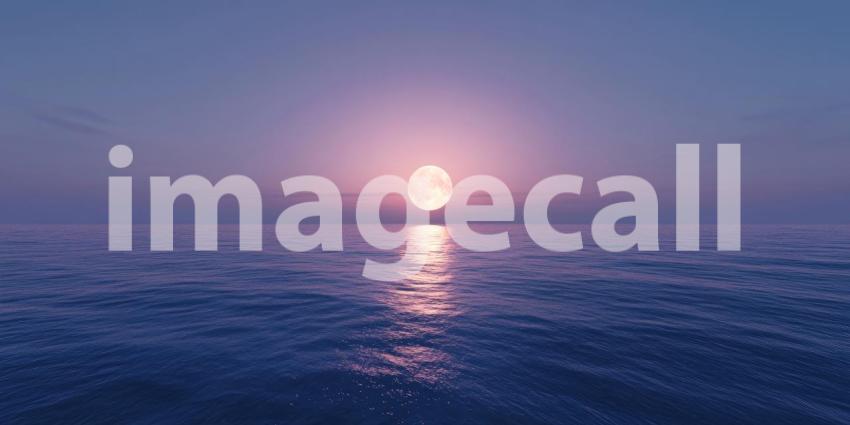 Full Moon's Reflection on the Sea