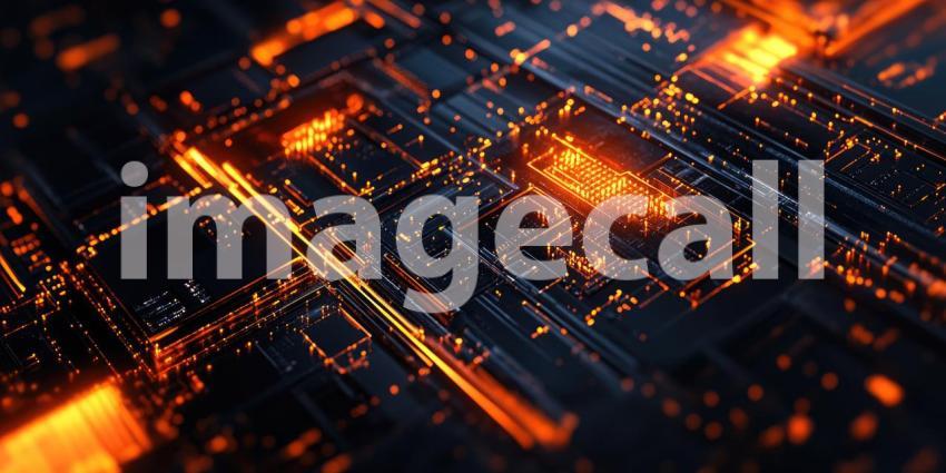 Abstract Dotted Waves with Orange Glow: A dark background with undulating waves of dotted lines, illuminated with an orange glow.