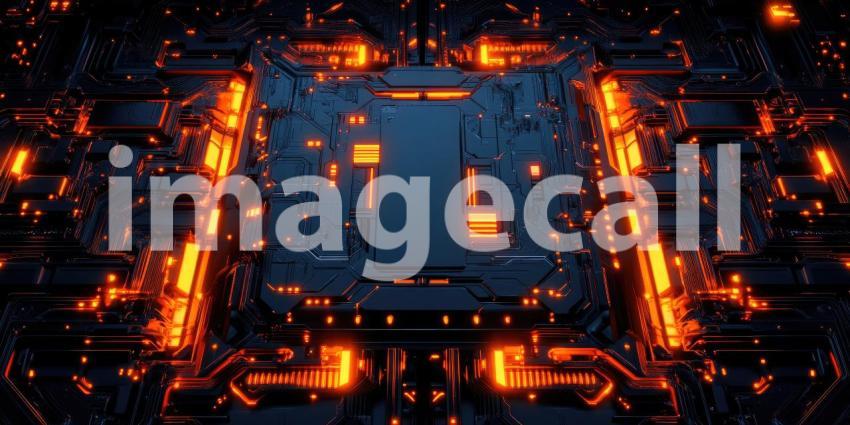 Abstract Dotted Waves with Orange Glow: A dark background with undulating waves of dotted lines, illuminated with an orange glow.