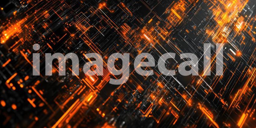 Abstract Dotted Waves with Orange Glow: A dark background with undulating waves of dotted lines, illuminated with an orange glow.