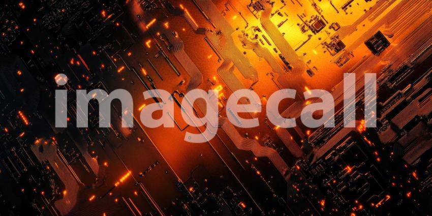 Abstract Dotted Waves with Orange Glow: A dark background with undulating waves of dotted lines, illuminated with an orange glow.